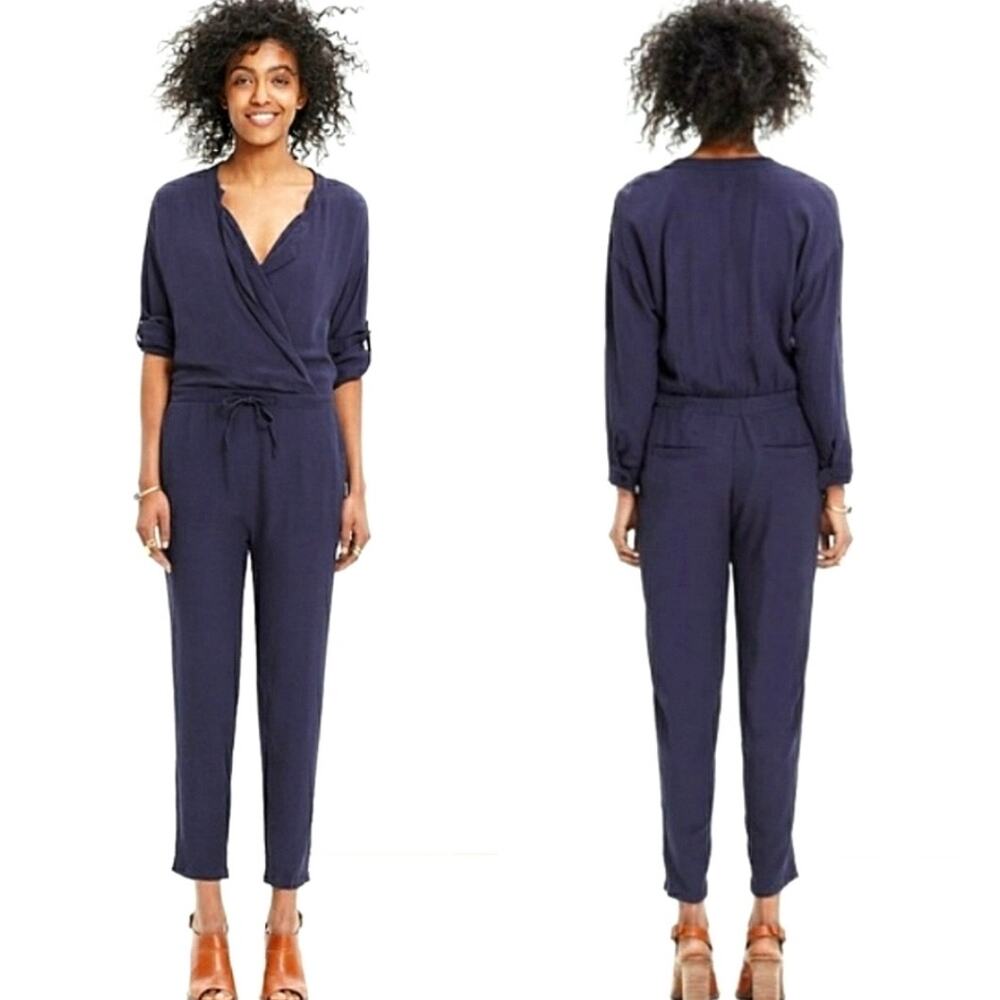 Madewell The Novelist Navy Jumpsuit size Small
